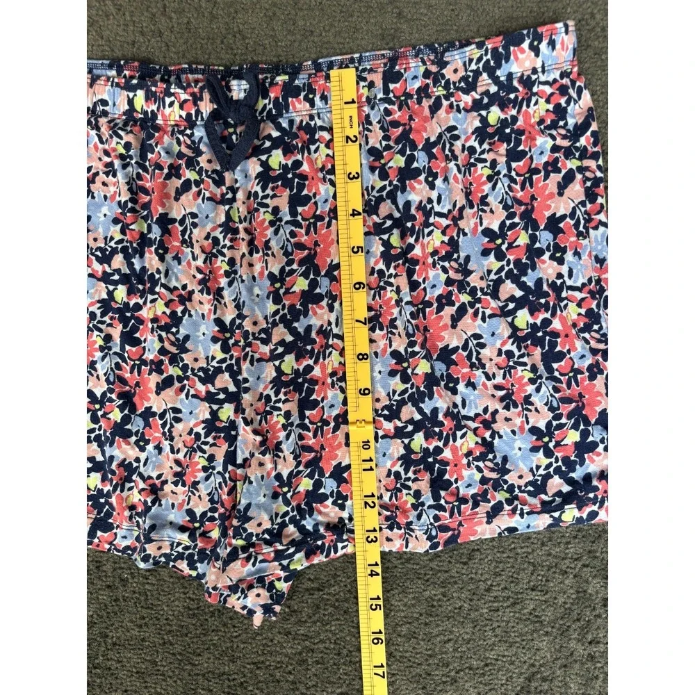 Jane & Bleecker Sleep Shorts Women XL Pink Floral Modal Stretch Drawstring Waist